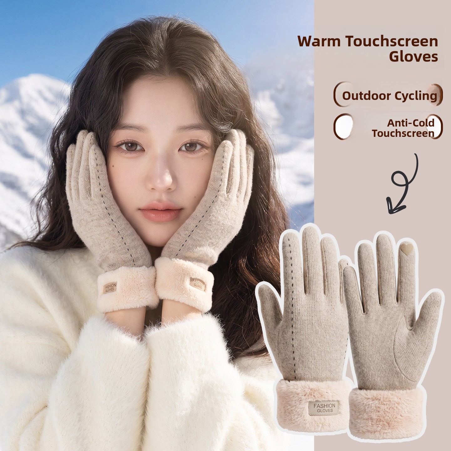 Cycling Commute Essentials - Thickened Fleece Winter Cycling Gloves Women's